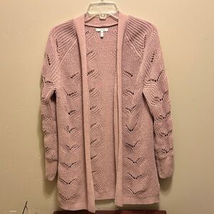 Maurices Blush Open Knit Cardigan